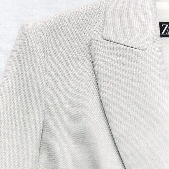 ZARA DOUBLE BREASTED CROPPED BLAZER - Picture 6 of 9